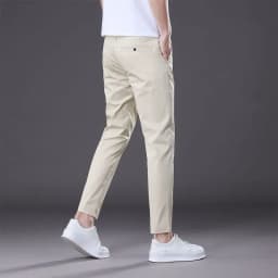 2025 New Summer Ankle-Length Pants Men Straight Fit Fashion Thin Brand Clothing Solid Color Casual Trousers Male 28-38