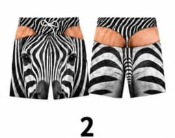 Funny Men’s Swim Trunks Fake Underwear Beach Shorts Gift for Him, Summer Gag Gift Animal Face Board Shorts, Cheeky Beach Shorts