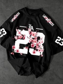 Summer 3D Printings Perfect for Daily Wear for Big-Sized Men's T-Shirts with Cherry Blossom Pattern T-shirt