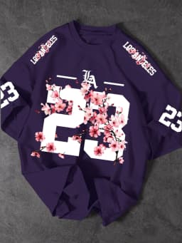 Summer 3D Printings Perfect for Daily Wear for Big-Sized Men's T-Shirts with Cherry Blossom Pattern T-shirt