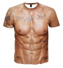 Muscle 3D T-shirt Muscle Tattoo Print T-shirt For Summer Beach Holiday Men Short Sleeve 3d Digital Printing T-shirt Casual Tops