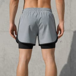 Men's 2 in 1 Gym Shorts Quick Dry Workout Running Shorts Compression Liner Zipper Pocket Athletic Training Summer Shorts