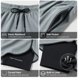 Men's 2 in 1 Gym Shorts Quick Dry Workout Running Shorts Compression Liner Zipper Pocket Athletic Training Summer Shorts
