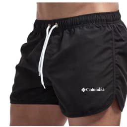 Summer men's swim trunks, quick drying beach shorts, breathable drawstring surfing beach swimsuits