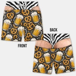 Funny 3D Hairy Butt Print Men’s Beach Shorts Elastic Drawstring Novelty Swim Trunks Quick Dry Pool Party Vacation XXS-6XL