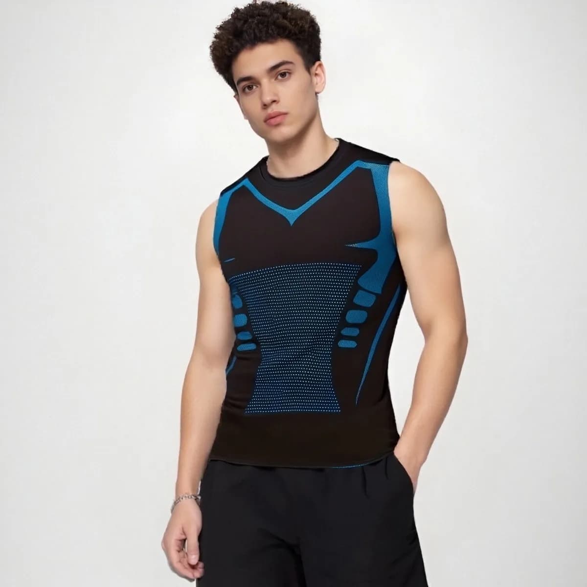 Compression Tank Top Men Gym Shirt Sleeveless Quick Dry Printing Sportswear Male Fitness Bodybuilding Vest Workout Muscle Top