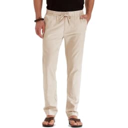 Men's Spring Summer New Cotton Linen Long Pants Vacation Hawaii Casual Trouser Straight Leg Lightweight Sweatpants