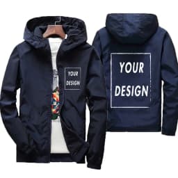Autumn Jacket with Custom Frame Logo Men's Warm Waterproof Windbreaker Fashion Casual Black and Red Outdoor Green Jacket