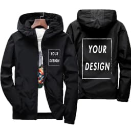 Autumn Jacket with Custom Frame Logo Men's Warm Waterproof Windbreaker Fashion Casual Black and Red Outdoor Green Jacket