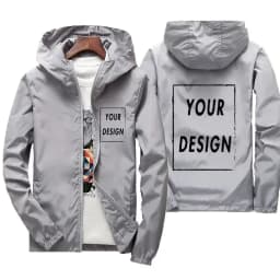 Autumn Jacket with Custom Frame Logo Men's Warm Waterproof Windbreaker Fashion Casual Black and Red Outdoor Green Jacket