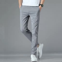 2026 New Men's Spring and Summer Slim Fit Pants Straight Leg Nine Inch Small Leg Trousers Trendy Versatile Checkered Pants