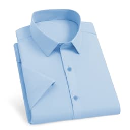 New Men's Business Casual Solid Color Short Sleeved Shirt for Summer Fashion No Ironing Comfortable and Versatile Top