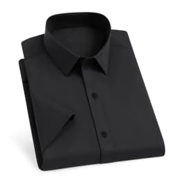 New Men's Business Casual Solid Color Short Sleeved Shirt for Summer Fashion No Ironing Comfortable and Versatile Top