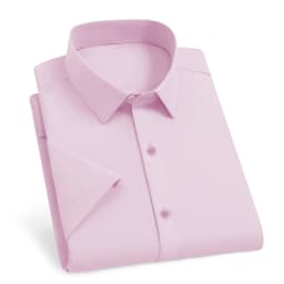 New Men's Business Casual Solid Color Short Sleeved Shirt for Summer Fashion No Ironing Comfortable and Versatile Top