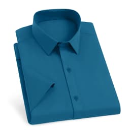 New Men's Business Casual Solid Color Short Sleeved Shirt for Summer Fashion No Ironing Comfortable and Versatile Top