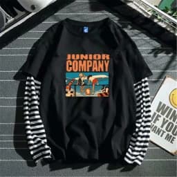 Cool Striped Patchwork T-Shirt Men Autumn Oversize Tops Boys Solid Long Sleeve T Shirt Fashion Japanese Gothic Japan T Shirt