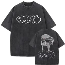 2025 Washed Vintage Rapper Mf Doom MM FOOD Graphic Print Tshirt Men Women Hip Hop Fashion T-shirts Male Casual