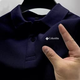 2026 Summer Men's Short Sleeved New Solid Color Casual Collar Polo Shirt Fashionable Breathable Loose Basic Top Men's Clothing