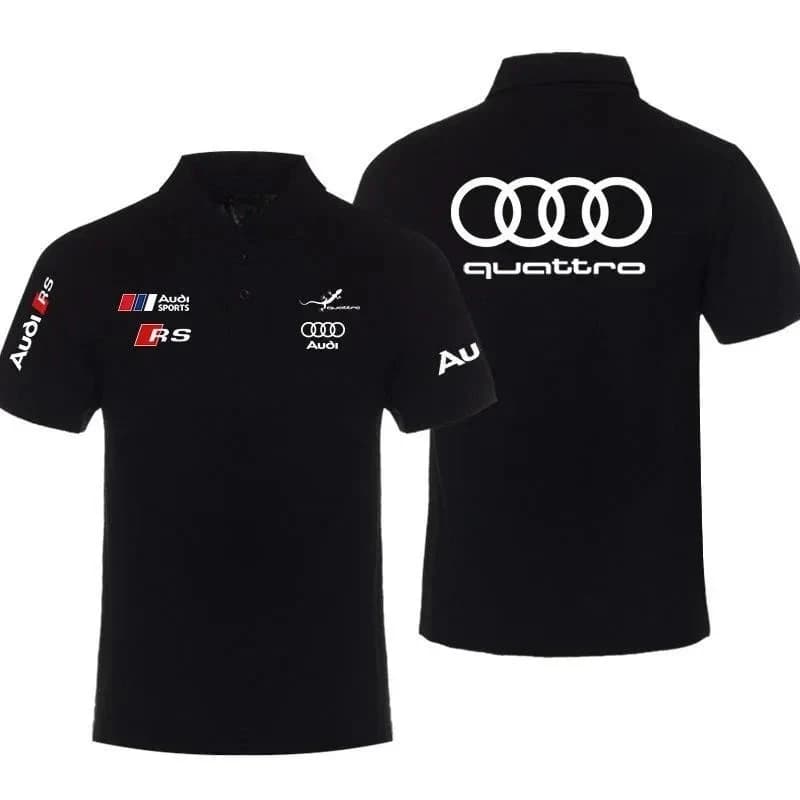 Audi RS Performance Car Car Modified Men's POLO Shirt Summer Lapel Short Sleeve Racing Motorcycle T-Shirt