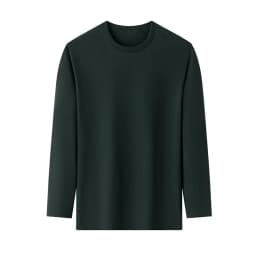 Men's Solid Color round Neck Long Sleeve T-Shirt Cotton Summer Comfortable Breathable Casual Top in Various Colors