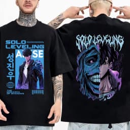 Solo Leveling Statue of God Shirt Sung Jinwoo Shirt Anime Graphic Tees Anime High Quality Cotton T Shirt Tops Streetwear