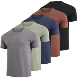 Men's Summer 5-Color Short-Sleeved Middle-Aged Casual Versatile Round-Neck Top for Teenagers, Comfortable Daily Handsome T-Shirt