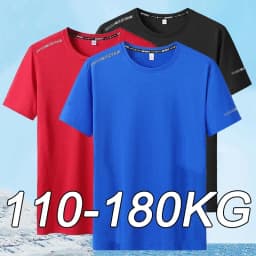 Plus Size 5XL 6XL 7XL Men's T-Shirts Quick Dry Short Sleeve Tees Gym Jerseys Fitness Trainer Running Top Sportswear Male Clothes