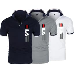 2025 Summer New Men's Lapel Anti-pillin Polo Shirt Printing Short Sleeve Casual Business Fashion Slim Fit Polo Shirt for Men