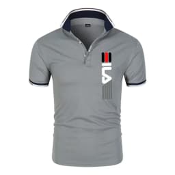 2025 Summer New Men's Lapel Anti-pillin Polo Shirt Printing Short Sleeve Casual Business Fashion Slim Fit Polo Shirt for Men