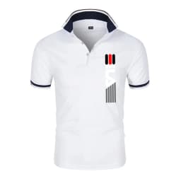 2025 Summer New Men's Lapel Anti-pillin Polo Shirt Printing Short Sleeve Casual Business Fashion Slim Fit Polo Shirt for Men