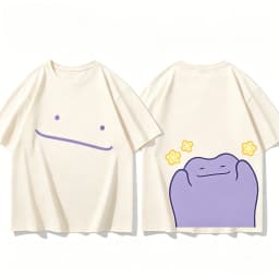 Pokemon 30th Anniversary Ditto Front and Back Printed T-shirt for Men's and Women's New Summer Style Y2K Harajuku Style T Shirt