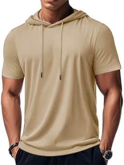 Men's Trendy And Fashionable Thin Style Breathable Loose Outdoor Running Casual Top Sports Short Sleeved T-shirt Hooded Style