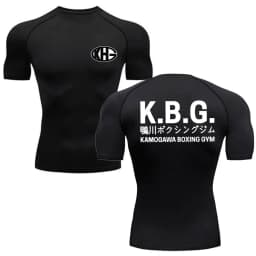 Anime Hajime Compression Shirt Men Short Running T Shirt Gym Sports Top Quick Dry Breathable Fitness Sportswear Bodybuilding Tee