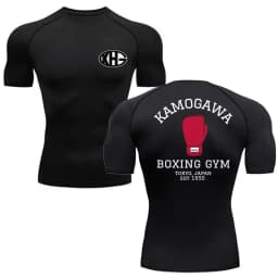 Anime Hajime Compression Shirt Men Short Running T Shirt Gym Sports Top Quick Dry Breathable Fitness Sportswear Bodybuilding Tee
