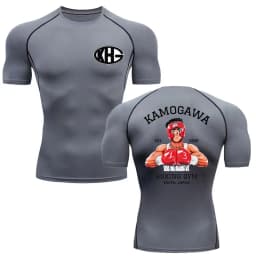 Anime Hajime Compression Shirt Men Short Running T Shirt Gym Sports Top Quick Dry Breathable Fitness Sportswear Bodybuilding Tee