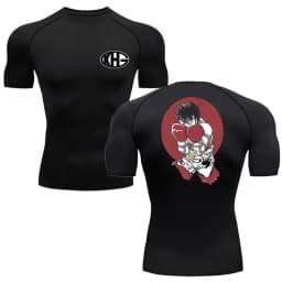 Anime Hajime Compression Shirt Men Short Running T Shirt Gym Sports Top Quick Dry Breathable Fitness Sportswear Bodybuilding Tee