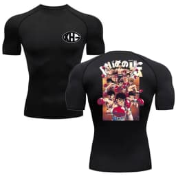 Anime Hajime Compression Shirt Men Short Running T Shirt Gym Sports Top Quick Dry Breathable Fitness Sportswear Bodybuilding Tee