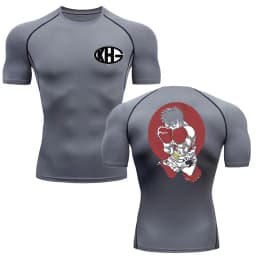 Anime Hajime Compression Shirt Men Short Running T Shirt Gym Sports Top Quick Dry Breathable Fitness Sportswear Bodybuilding Tee
