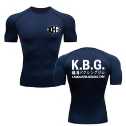 Anime Hajime Compression Shirt Men Short Running T Shirt Gym Sports Top Quick Dry Breathable Fitness Sportswear Bodybuilding Tee