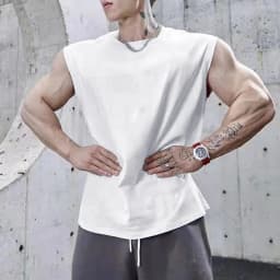 Summer Plain Mens Fitness Singlets Loose Mesh Gym Tank Tops Bodybuilding Clothing Sports Oversized Muscle Sleeveless Shirt