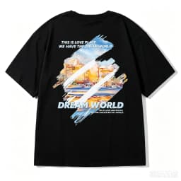 M-8XL 2026 NewPainting Print Round Neck Short Sleeve T-shirt for Men and Women Large Loose Casual Five Quarter Sleeved Top