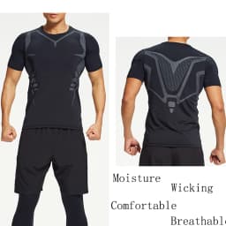 Men's Running Compression Shirts Short Sleeve Sport Gym Tees Fitness Quick Dry Sweatshirt Jogging Tracksuit Athletic Shirt Tops