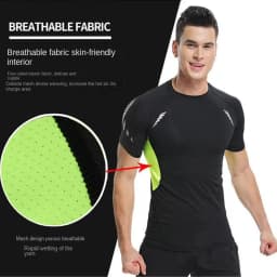 Men's Running Compression Shirts Short Sleeve Sport Gym Tees Fitness Quick Dry Sweatshirt Jogging Tracksuit Athletic Shirt Tops