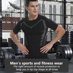 Men's Running Compression Shirts Short Sleeve Sport Gym Tees Fitness Quick Dry Sweatshirt Jogging Tracksuit Athletic Shirt Tops