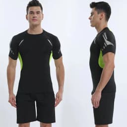 Men's Running Compression Shirts Short Sleeve Sport Gym Tees Fitness Quick Dry Sweatshirt Jogging Tracksuit Athletic Shirt Tops