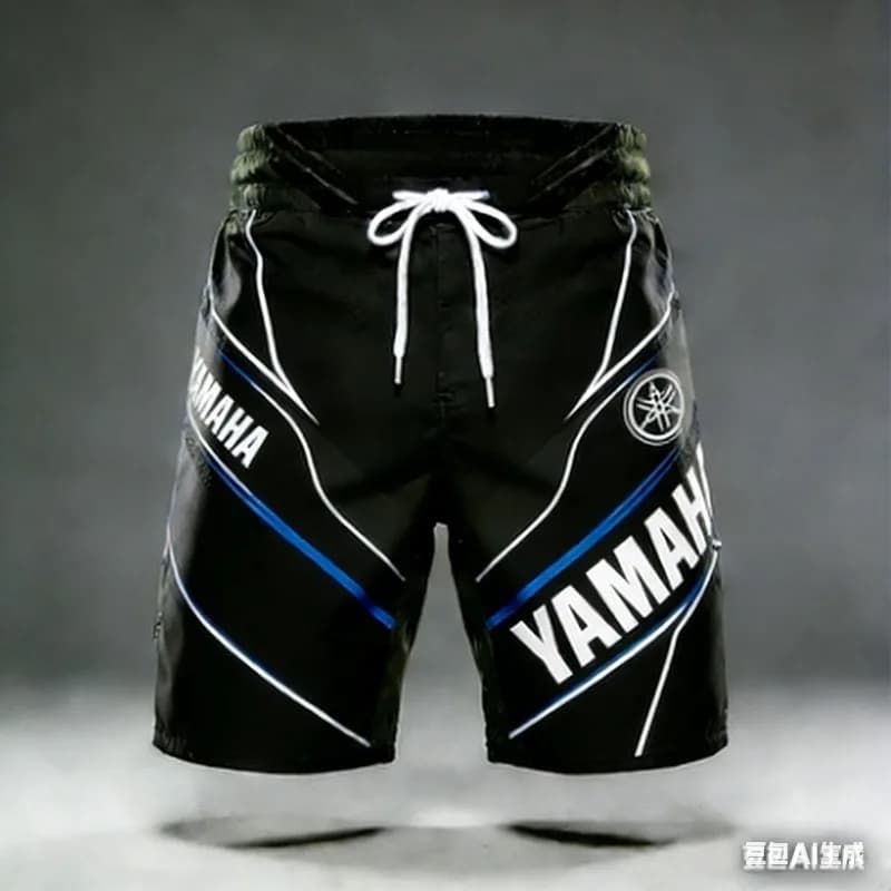 2026 Summer Trendy Yamaha Black and White Pocket Shorts for Men and Women Fashionable Casual Motorcycle Cycling Sports Shorts