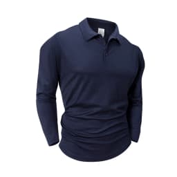 Spring Men's Casual Business Long Sleeve Shirt Solid Color Breathable Lapel T-shirt Men's Outdoor Long Sleeve Polo Shirt Top