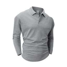 Spring Men's Casual Business Long Sleeve Shirt Solid Color Breathable Lapel T-shirt Men's Outdoor Long Sleeve Polo Shirt Top