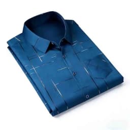 2026 Casual Business Men's Fashion Casual Short Sleeve Shirt Anti-Wrinkle Geometric Print Daily Top