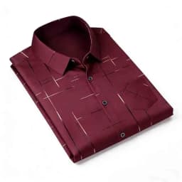 2026 Casual Business Men's Fashion Casual Short Sleeve Shirt Anti-Wrinkle Geometric Print Daily Top
